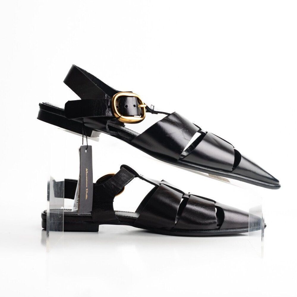 Massimo Dutti Womens Cage Sandals Flats Slingbacks EU 39 US 8 Leather wore once - Picture 7 of 8